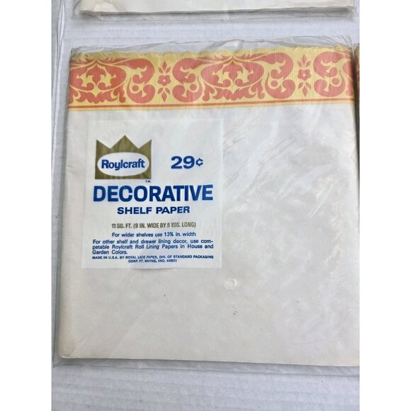 5 Pkgs Vintage Roylcraft Shelf‎ Paper 1960's Retro Design 5 Yds X 9" Mid Century - Picture 2 of 4